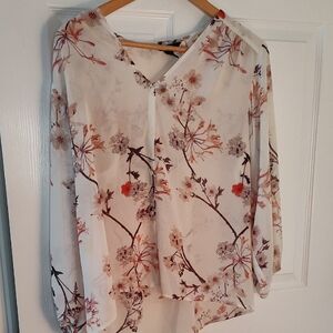 H&M Floral Blouse - Cream and Pink